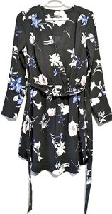 Black Tape_ floral, long sleeve dress.